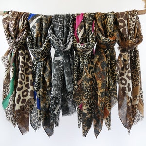 Unisex Leopard Cheetah Camouflage Autumn Scarf Gift for Him Her 71x33 image 7