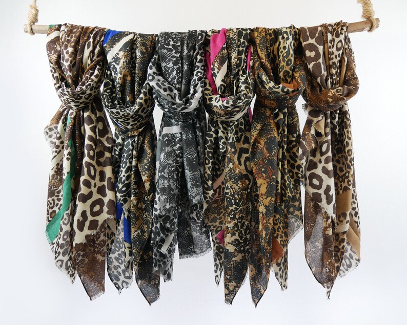 Unisex Leopard Cheetah Camouflage Autumn Scarf Gift for Him Her 71x33 image 7