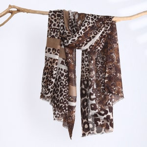 Unisex Leopard Cheetah Camouflage Autumn Scarf Gift for Him Her 71x33 image 4