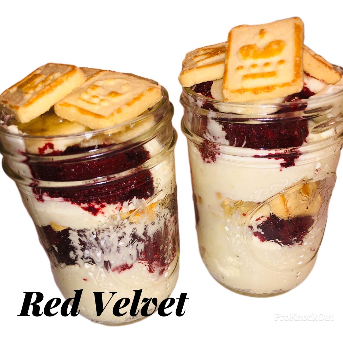 Red Velvet Banana Pudding Jar Etsy