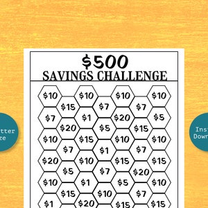 500 Dollar Savings Challenge | Budget Binder | US Letter Size | Instant Download | Printable | Digital