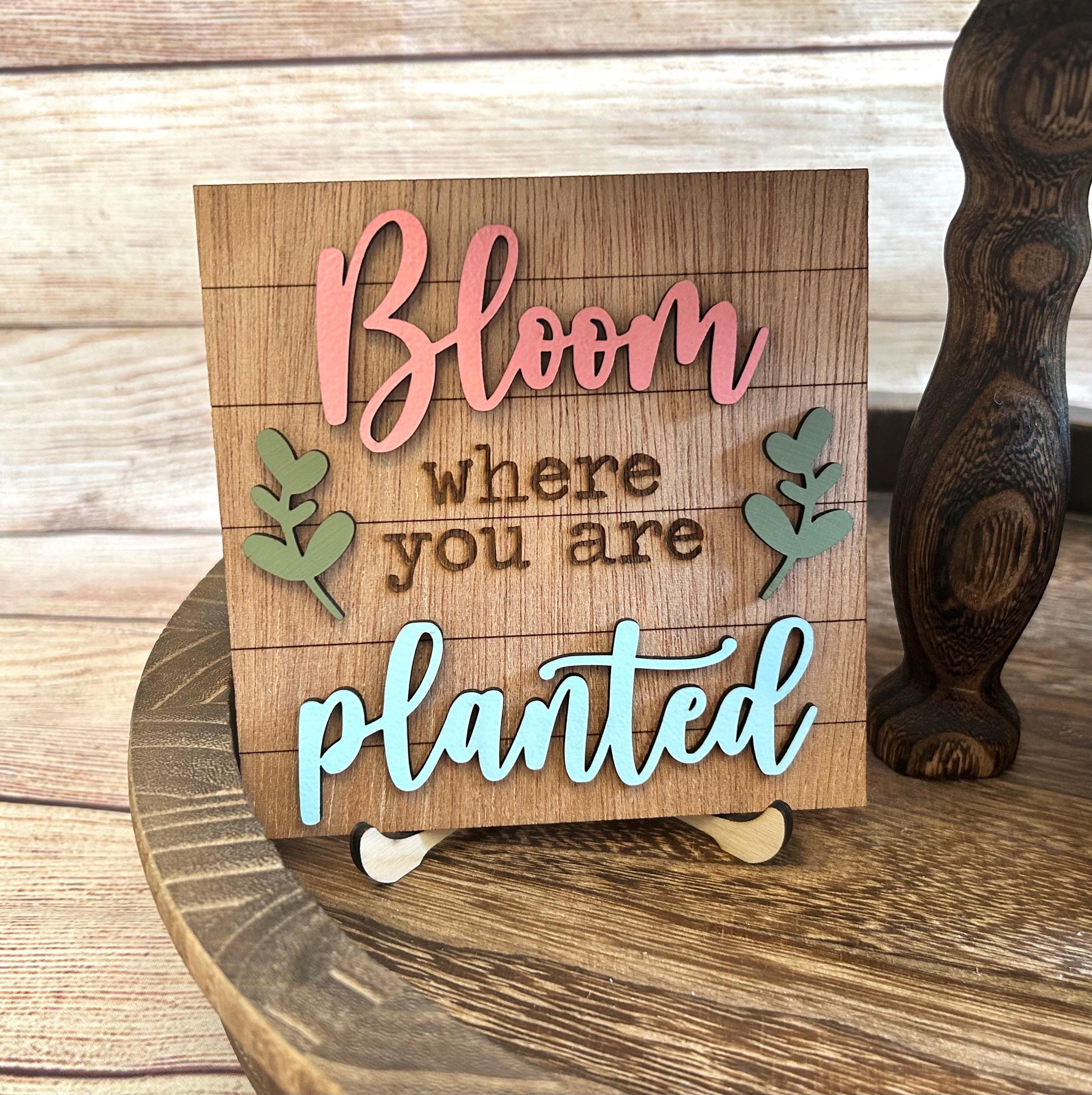 Spring Tiered Tray Decor, Mini Wood Signs, Spring Signs, Spring Decor
