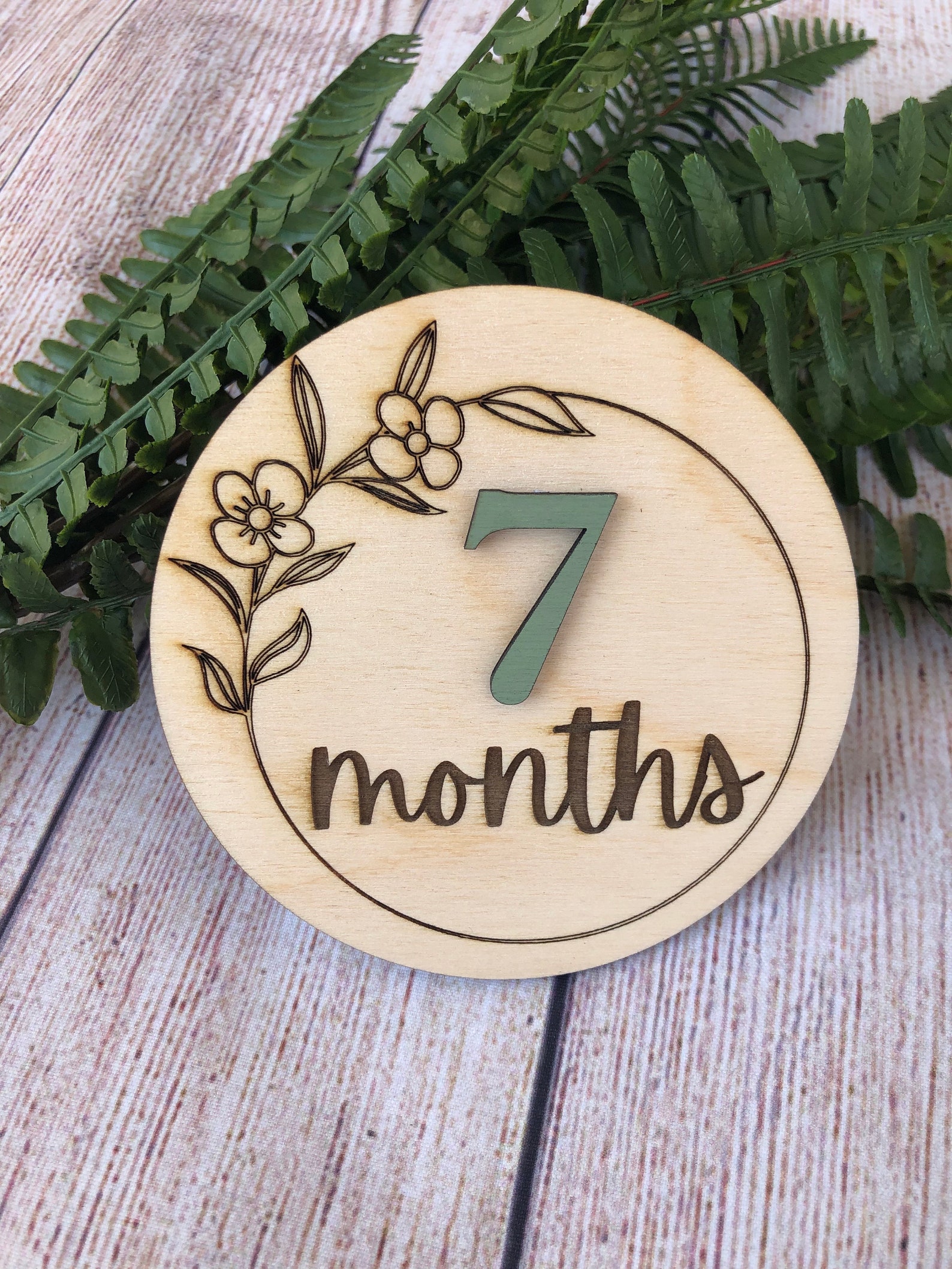 Wooden Baby Monthly Milestone Disc, Baby Photo Prop, Monthly Milestone ...
