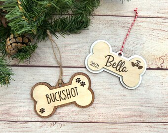 Dog Bone Ornament, Personalized pet ornament