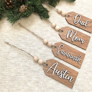 Christmas stocking tags, Personalized stocking name tags, Wooden stocking tags, Custom Christmas Tags, Wedding name tags