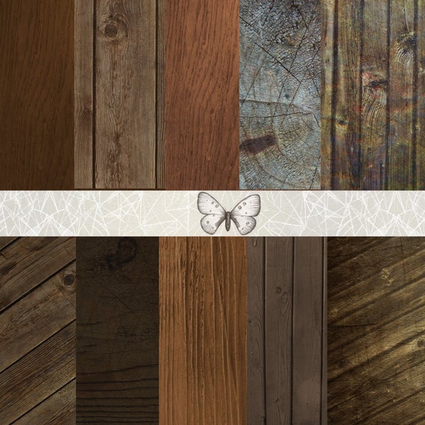 Rustic Wood Texture, Set of 10, Old Barn Wood Digital Paper, Wooden Rustic Background, Shabby Chic Texture, Rustic Planks Scrapbook Paper