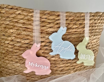 Personalized Easter Bunny Basket Name Tag for Kids Easter Basket, Custom Bunny Rabbit Name Tag, First Easter Basket Ideas, Kids Easter Tag