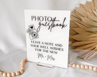 Acrylic Photo Guestbook Sign, Wedding Guestbook Sign, Snap it Stick it Sign for Wedding, Acrylic Wedding Sign, Please Sign Our Guestbook