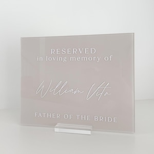 In loving memory sign for Wedding Ceremony, Reserved Seat, Reserved In Loving Memory Hanging Chair Sign, Reserved Seat Sign, Reserved Sign