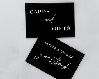 Modern Acrylic Wedding Cards and Gifts Sign and Please Sign Our Guestbook Sign, Wedding Reception Signs, Cards and Gifts Table, Guestbook