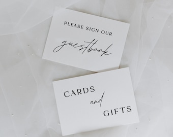 Modern Acrylic Wedding Cards and Gifts Sign and Please Sign Our Guestbook Sign, Wedding Reception Signs, Cards and Gifts Table, Guestbook