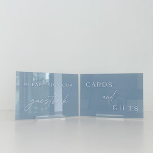 Modern Acrylic Wedding Cards and Gifts Sign and Please Sign Our Guestbook Sign, Wedding Reception Signs, Cards and Gifts Table, Guestbook image 1