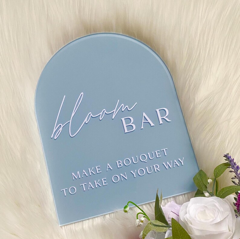 Flower Bar Arch Sign | Acrylic Flower Bar Sign | Flower Bar Sign | Flower Bar Acrylic Sign | Bridal Shower Favors Sign | Arch Sign, baby shower bouquet sign, wedding flower bar, bloom bar sign, baby shower decor, wedding decor, wedding signage
