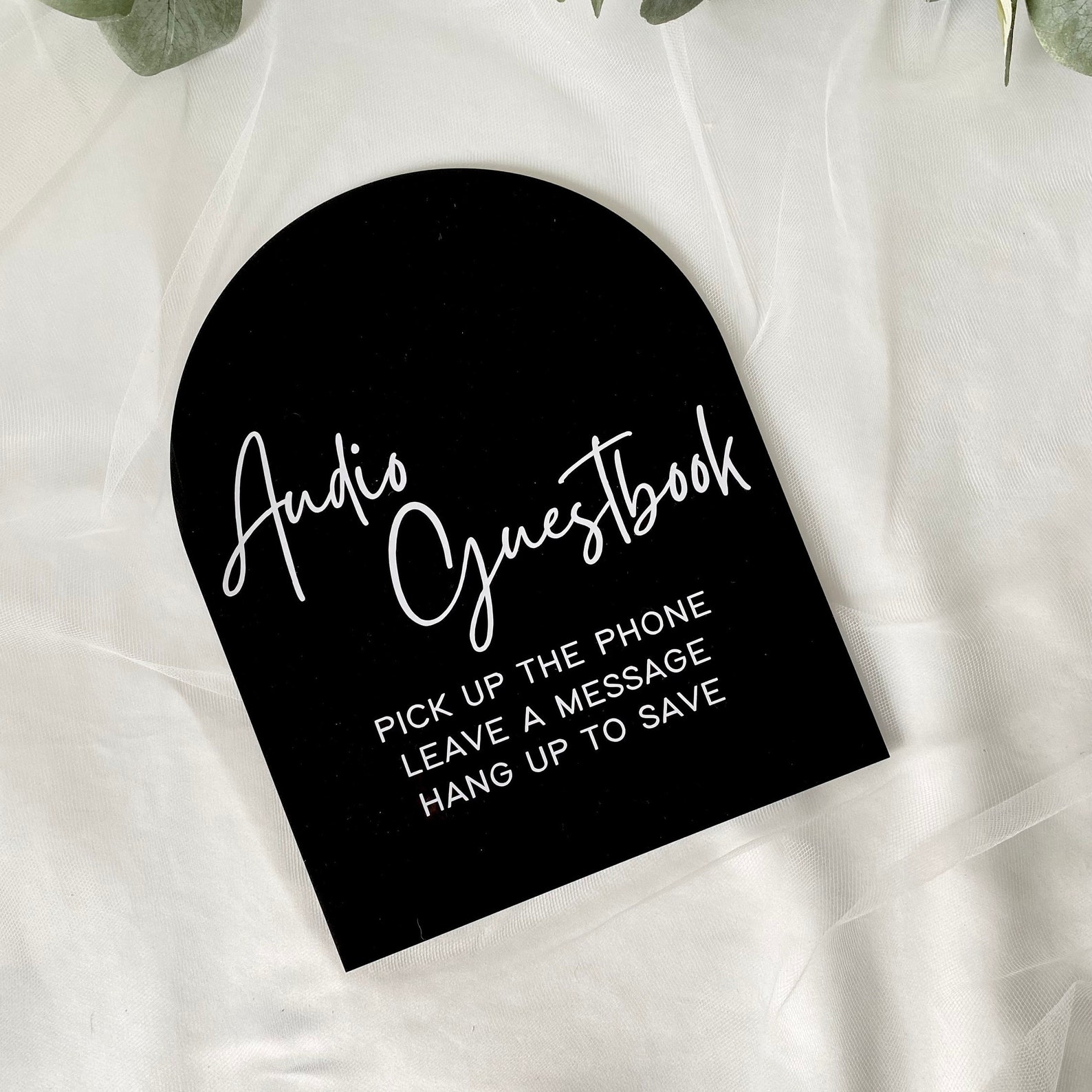 Audio Guestbook Sign for Wedding Guest Messages, Arch Acrylic Modern ...