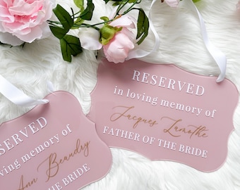 Reserved in loving memory wedding sign, reserved seat sign, this seat is reserved memorial sign, memorial hanging chair sign for wedding