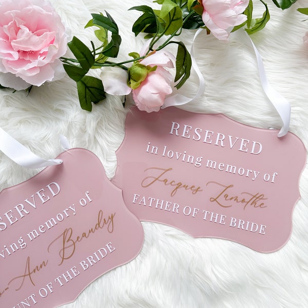 Reserved in loving memory wedding sign, reserved seat sign, this seat is reserved memorial sign, memorial hanging chair sign for wedding