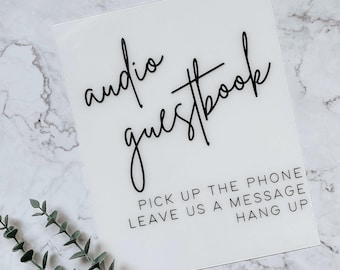 Acrylic Audio Guestbook Sign for Wedding Telephone Guestbook, Telephone Guestbook, Modern Guestbook Sign, Leave a Message Sign, Phone Sign