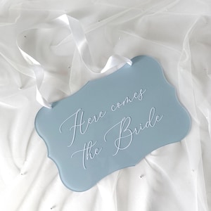 Here comes the bride wedding sign for ring bearer, ring bearer sign, bride entrance sign, acrylic wedding decor, flower girl, bridal party
