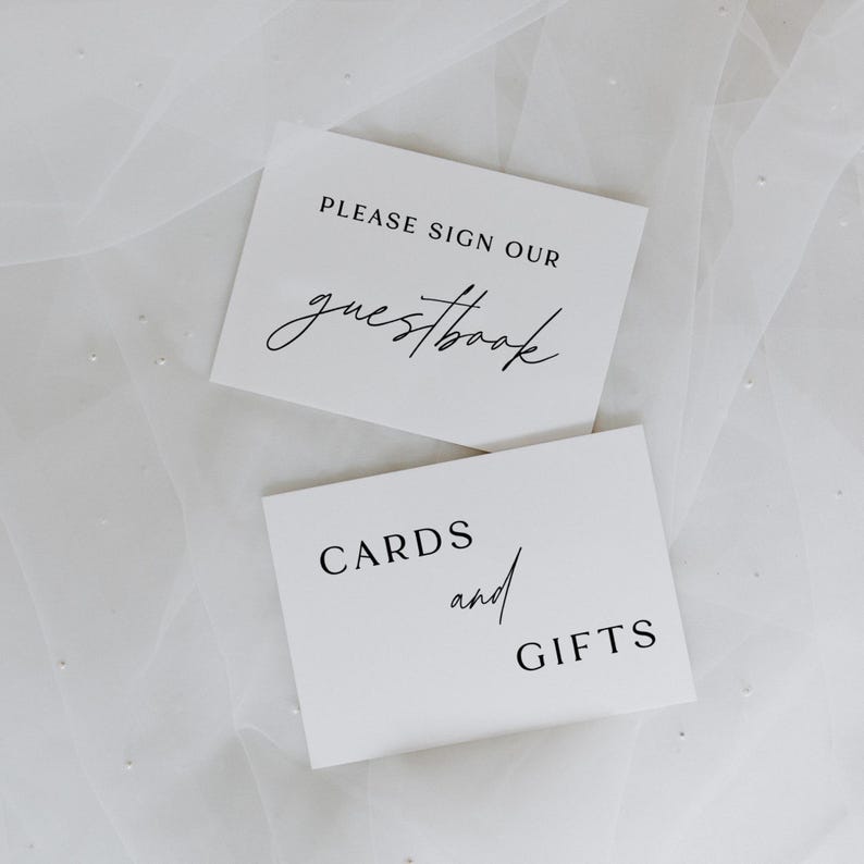 Modern Acrylic Wedding Cards and Gifts Sign and Please Sign Our Guestbook Sign, Wedding Reception Signs, Cards and Gifts Table, Guestbook, sign bundle for wedding, black and white wedding sign, black tie wedding, audio guestbook, cards table