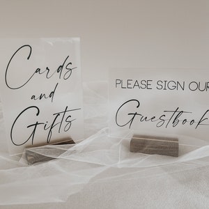 frosted acrylic cards and gifts and frosted acrylic wedding guestbook sign for wedding reception, baby guest book bridal shower decor sign