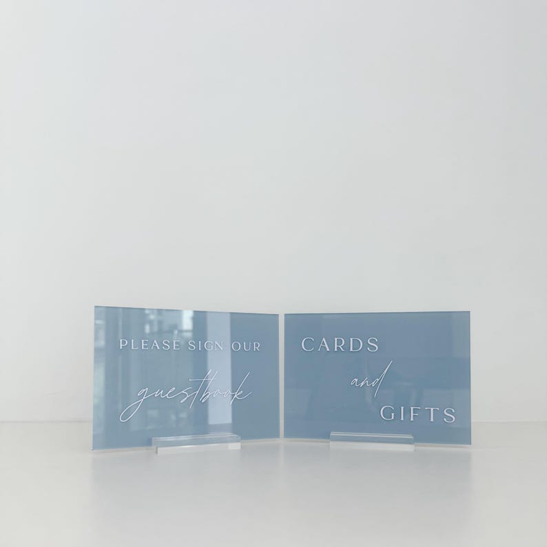 Modern Acrylic Wedding Cards and Gifts Sign and Please Sign Our Guestbook Sign, Wedding Reception Signs, Cards and Gifts Table, Guestbook image 1