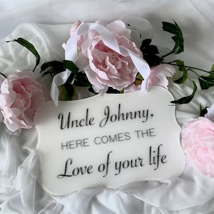 Ring bearer flower girl sign here comes the bride wedding ceremony sign bride entrance sign wedding photo prop daddy here comes mommy sign