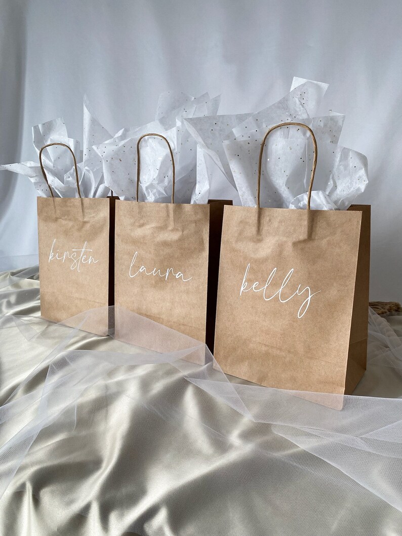 wedding gift bags, bags for bachelorette party, bridesmaids proposal gifts, custom bag, groomsmen gift bag, personalized bridal party bags image 4