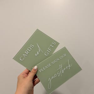 Modern Acrylic Wedding Cards and Gifts Sign and Please Sign Our Guestbook Sign, Wedding Reception Signs, Cards and Gifts Table, Guestbook image 4