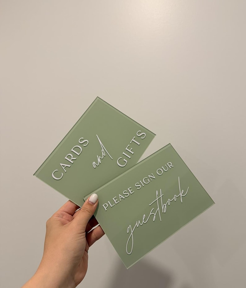 Modern Acrylic Wedding Cards and Gifts Sign and Please Sign Our Guestbook Sign, Wedding Reception Signs, Cards and Gifts Table, Guestbook image 4