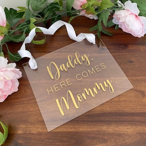 Here comes the bride wedding sign for ring bearer, ring bearer sign, bride entrance sign, acrylic wedding decor, flower girl, bridal party