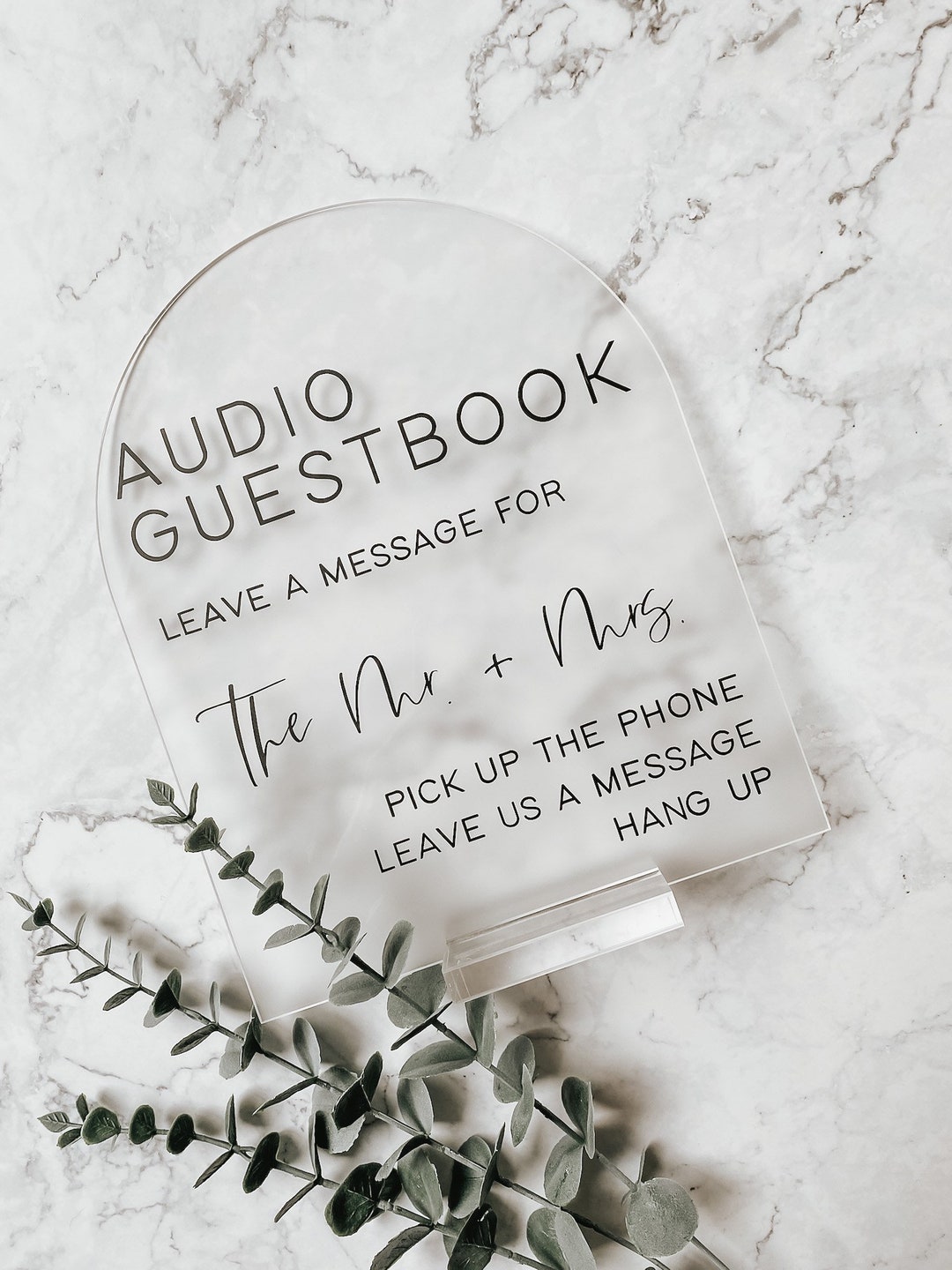 Audio Guestbook Sign for Wedding Table Guest Messages, Modern Guest