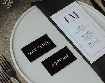 minimal place cards for wedding, acrylic place cards, table name card, wedding seating plan, table place names, table wedding names, modern