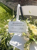 Reserved in loving memory wedding sign, reserved seat sign, this seat is reserved memorial sign, memorial hanging chair sign for wedding product logo