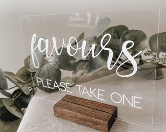 acrylic favour sign, wedding sign, please take one, thank you for celebrating with us, wedding favour, bridal shower, engagement party sign