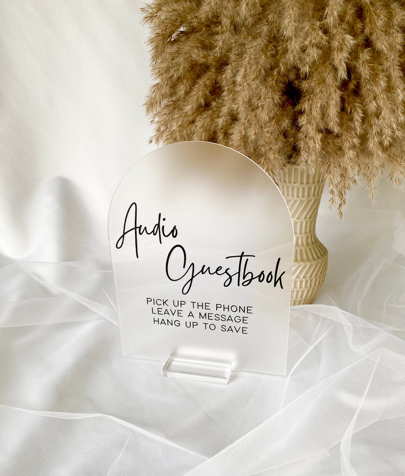 Audio Guestbook Sign for Wedding Guest Messages, Arch Acrylic Modern ...