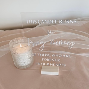 In loving memory wedding sign, this candle burns sign for weddings, cards and gifts table sign, wedding guestbook table sign, table numbers