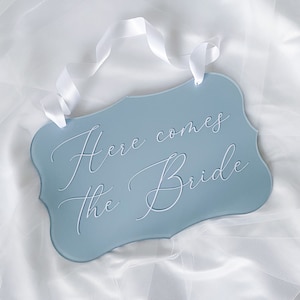 Here comes the bride wedding sign for ring bearer, ring bearer sign, bride entrance sign, acrylic wedding decor, flower girl, bridal party