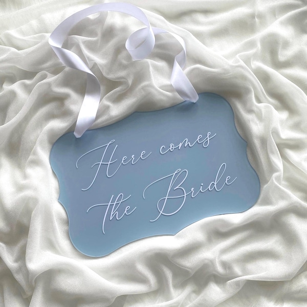 Here comes the bride wedding sign for ring bearer, ring bearer sign, bride entrance sign, acrylic wedding decor, flower girl, bridal party