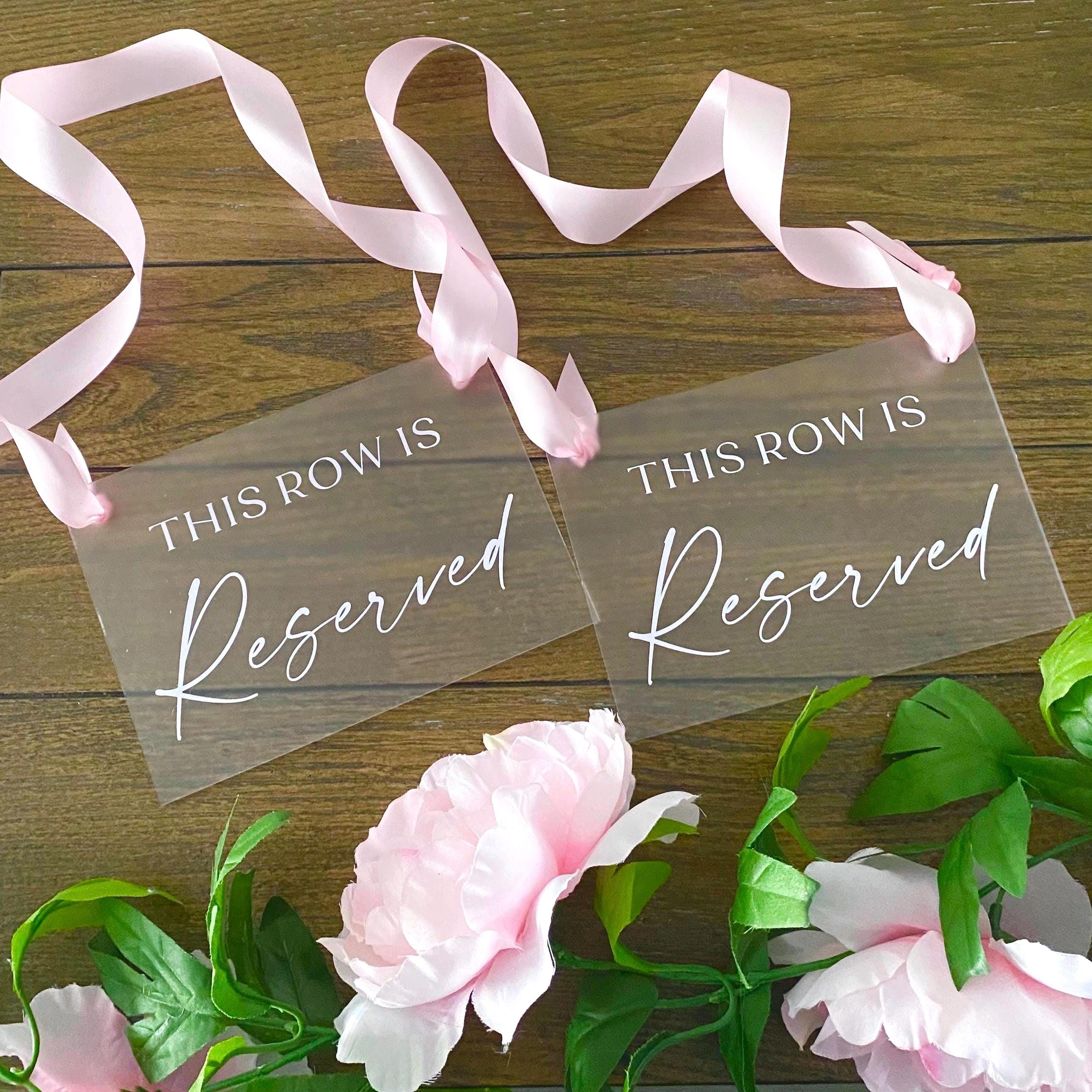 This Row is Reserved Sign for Wedding Ceremony, This Seat is Reserved ...