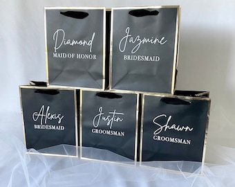 gift bag for wedding, wedding gift bags, luxury personalized gift bag, bridesmaids gift bags, groomsmen gift bags, bridal shower gift bag