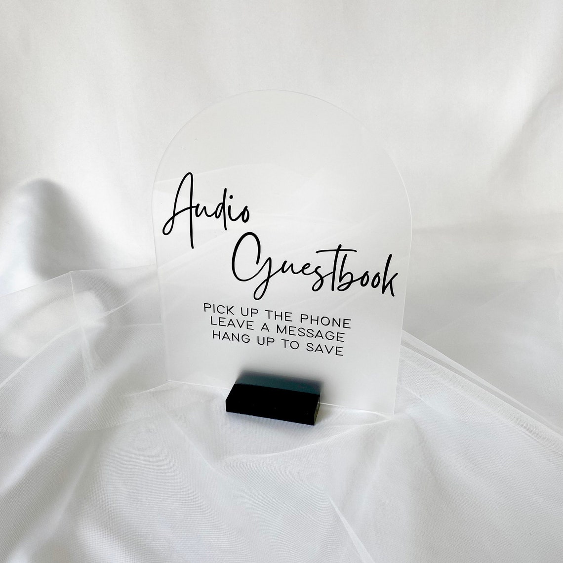 Audio Guestbook Sign for Wedding Guest Messages, Arch Acrylic Modern ...