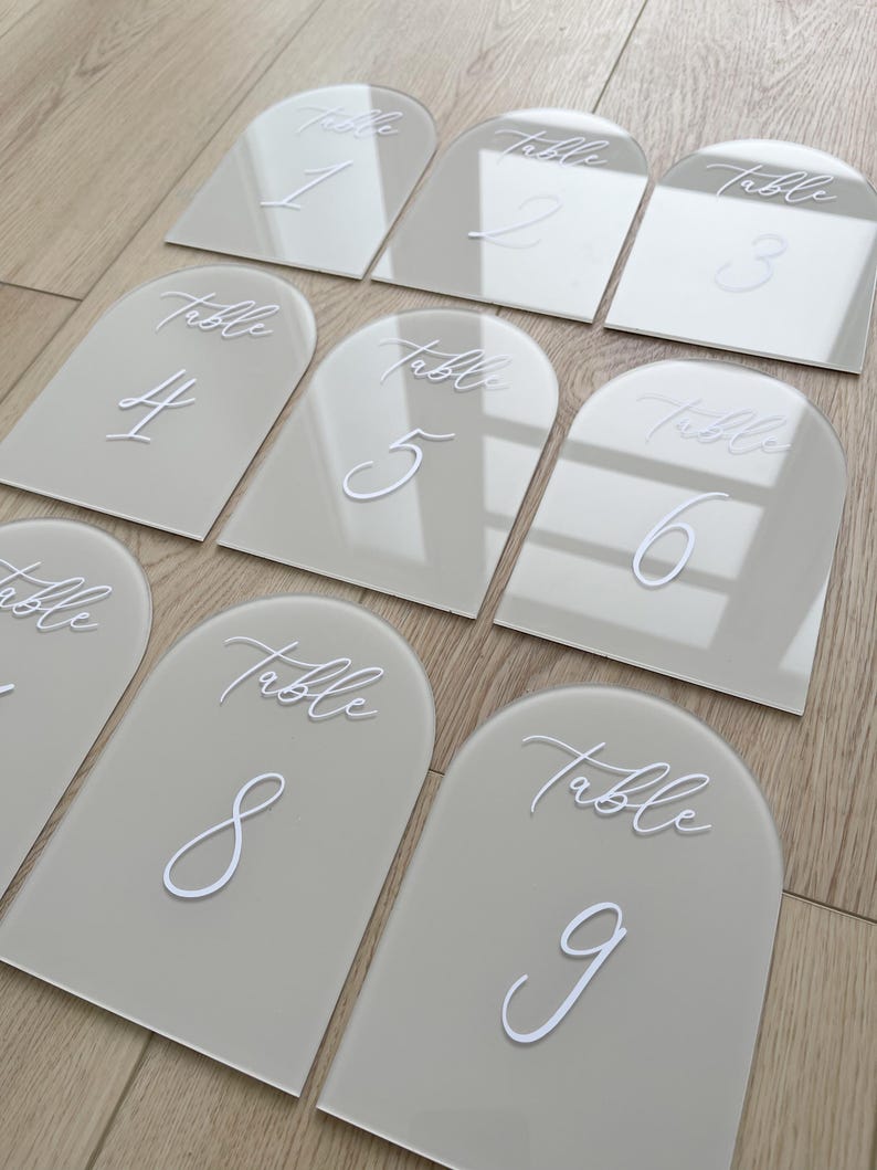 Acrylic Fall Wedding Table Numbers, Arch Table Numbers, Wedding Table ...