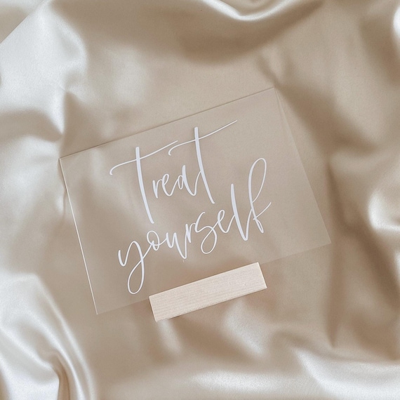 acrylic treat yourself sign, love is sweet sign, candy bar sign, dessert bar, coffee bar sign, treat yo self sign, modern wedding decor sign