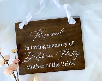 Wooden In loving memory sign for wedding ceremony, reserved seat, seating chart, table numbers, this candle burns, wedding reception sign