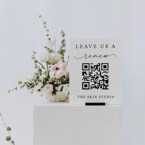 Personalized Please Leave a Review Sign for Businesses, QR Code Sign, Social Media Display Sign for Business, Business Payment Sign