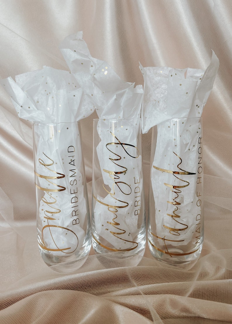 Personalized Champagne Glasses Stemless Glass Champagne Etsy Canada