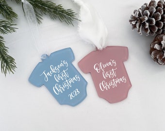 Baby’s First Christmas Ornament 2023, Acrylic Baby Name Christmas Ornament, Personalized Christmas Ornament, Stocking Stuffer, Stocking Tags