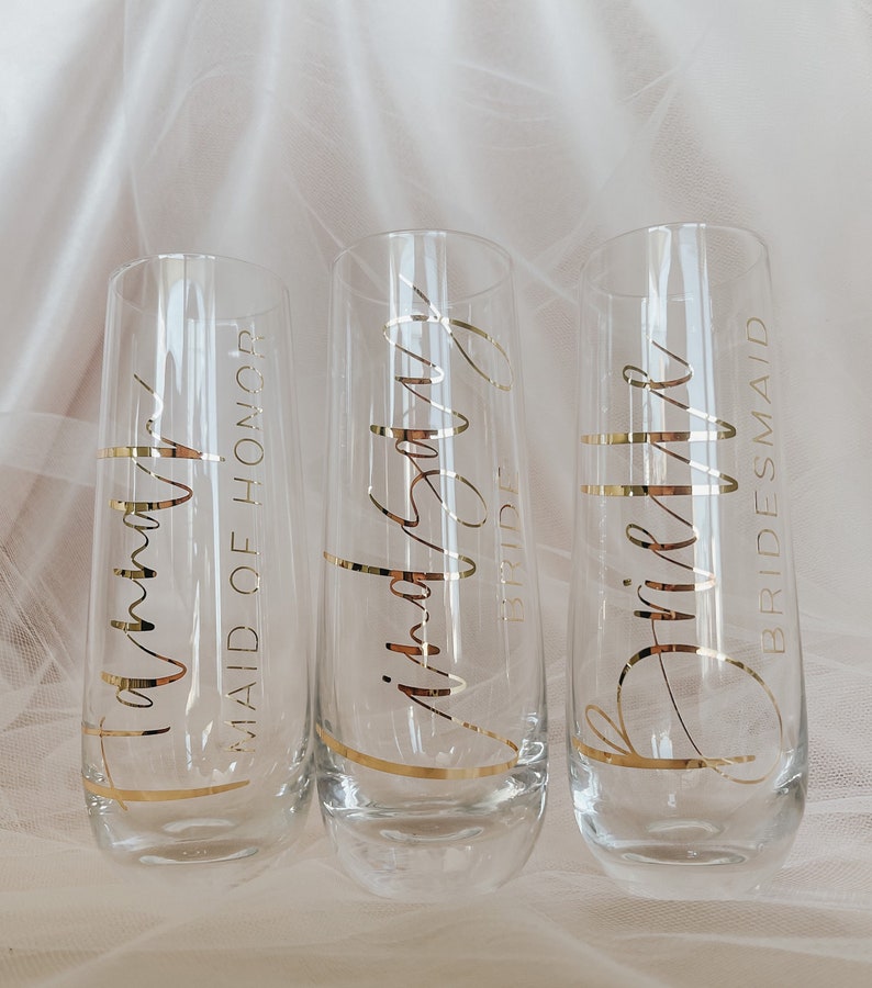 Personalized Champagne Glasses Stemless Glass Champagne Etsy Canada