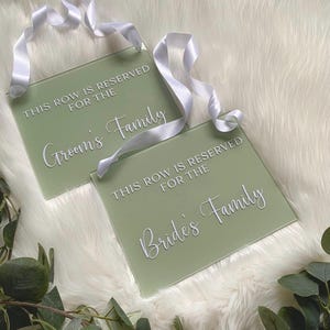 this row is reserved sign for wedding ceremony, this seat is reserved sign, reserved row acrylic sign for chair, acrylic reserved seat sign