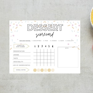 Baking Contest Score Sheet Etsy